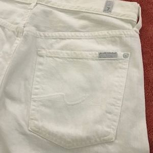 7 for all mankind White Standard Button-fly Jean
